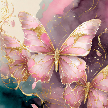 Panel motyle ze złotem wo58