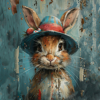 Panel królik w kapeluszu wlk44