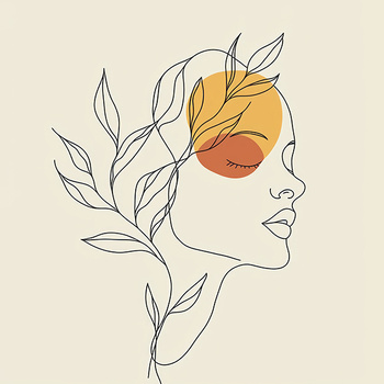 Panel kobieta w barwach jesieni lineart wl162