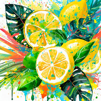Panel owoce soczyste cytryny wr179