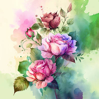 Panel róże akwarela wr27