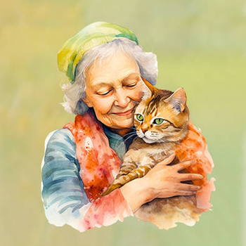 Panel babcia kociara wdb109