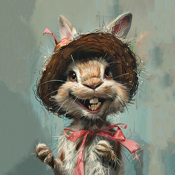 Panel królik w kapeluszu wlk67