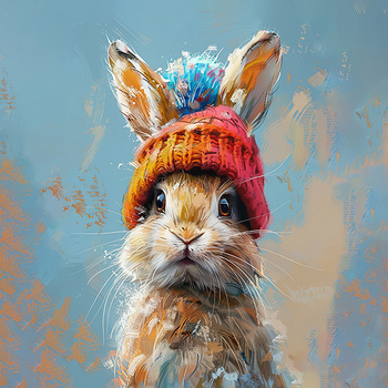 Panel królik w czapce wlk40