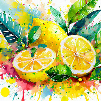 Panel owoce soczyste cytryny wr180