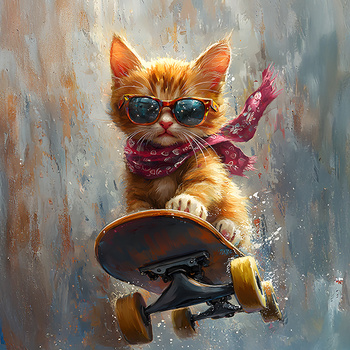 Panel rudy kot na deskorolce wk292