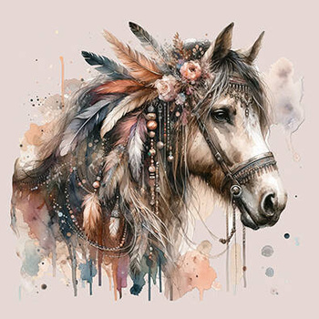Panel koń boho wh37 tkanina drukowana
