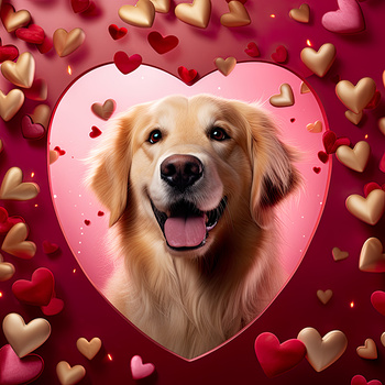 Panel pies Golden Retriever w sercu wd189