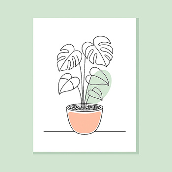 Panel kwiaty doniczkowe monstera wr341