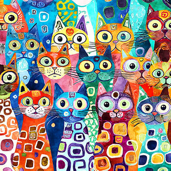 Panel kolorowe koty wk179