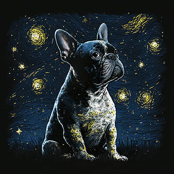 Panel pies buldog francuski i gwiażdzista noc wd100