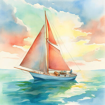 Panel żaglówka akwarela wx24