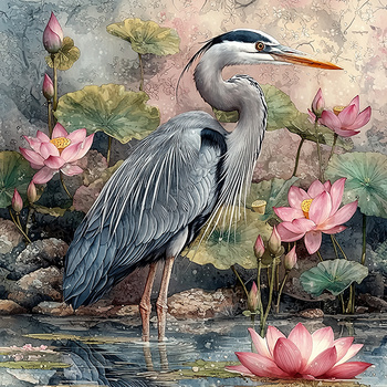 Panel ptak czapla siwa wb127