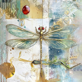 Panel złota ważka wo72