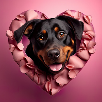 Panel pies Rottweiler w sercu wd185