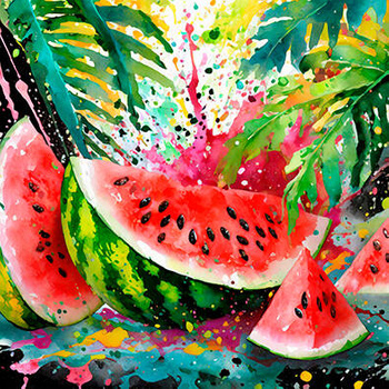 Panel owoce soczysty arbuz wr175