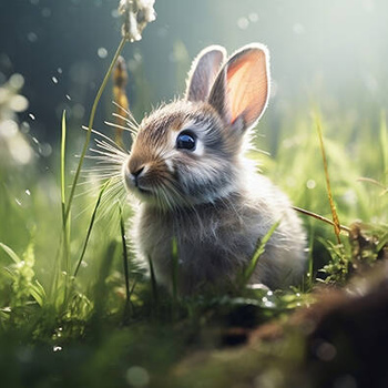 Panel królik na łące wlk07