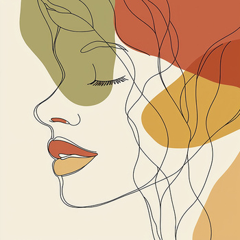 Panel kobieta w barwach jesieni lineart wl159
