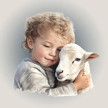 Panel chłopiec z barankiem wl56