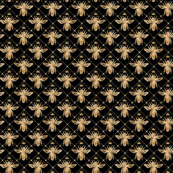 Panel złote pszczoły na czarnym w rombach wo3