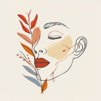 Panel kobieta w barwach jesieni lineart wl171