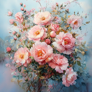 Panel kompozycja kwiatowa róże wr327