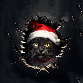 Panel świąteczny kot