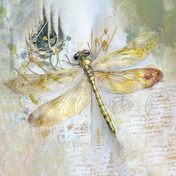 Panel złota ważka wo67