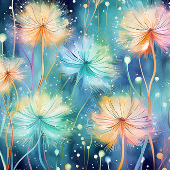 Panel kwiaty kolorowe dmuchawce wr207