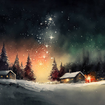 Panel zimowa, świąteczna noc