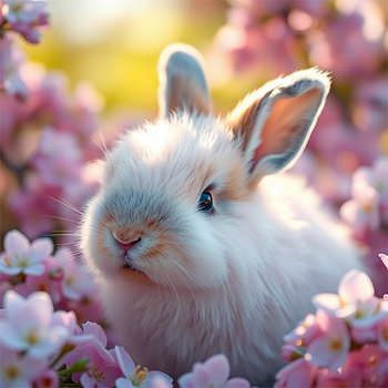 Panel króliczek w kwiatach wlk77