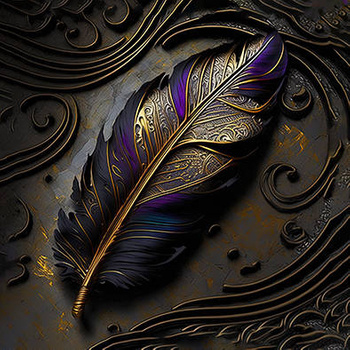 Panel pióro 3D vintage wb67