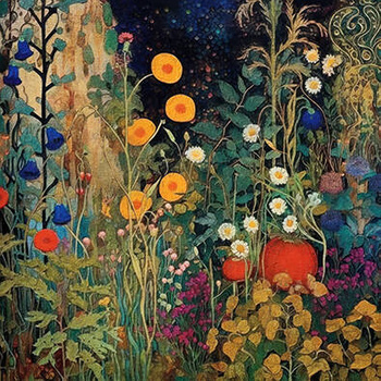 Panel kwiaty ogród w stylu Klimta wr114