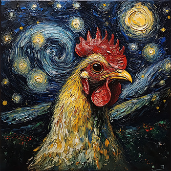 Panel kura w gwieździstą noc wb122