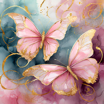 Panel motyle ze złotem wo60