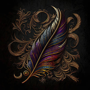 Panel pióro 3D vintage wb64