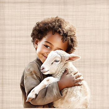 Panel chłopiec z barankiem wl55