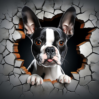 Panel pies Boston Terrier wd178