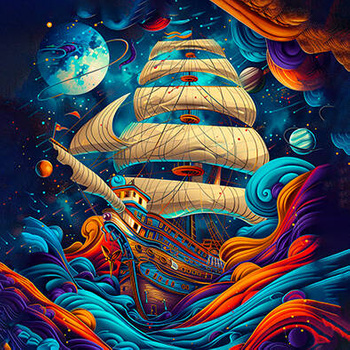 Panel żaglowiec podróże w wyobraźni wx36