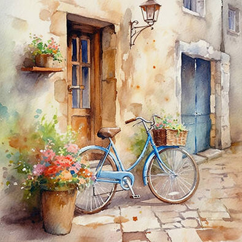 Panel rower w kwiatach w miasteczku wa42