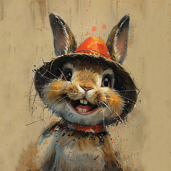 Panel królik w kapeluszu wlk63