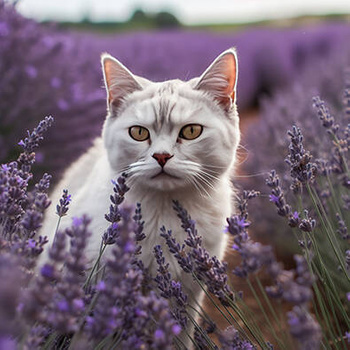 Panel kot na polu lawendy wk228