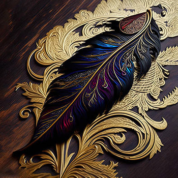 Panel pióro 3D vintage wb72