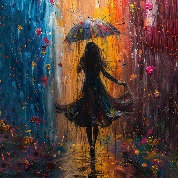 Panel dziewczyna z parasolem wl121