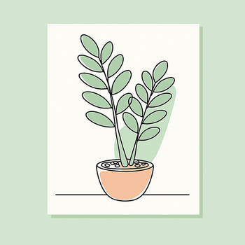 Panel kwiaty doniczkowe Zamiokulkas wr346