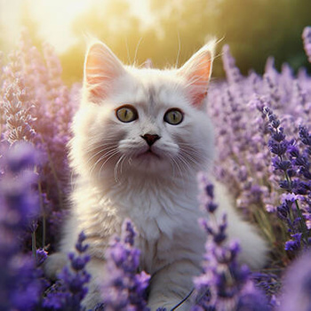 Panel kociak wśród lawendy wk198