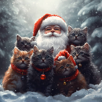 Panel kocie święta, Mikołaj i koty