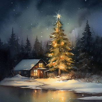 Panel zimowa, świąteczna noc