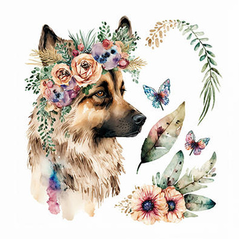 Panel boho pies owczarek niemiecki wd87