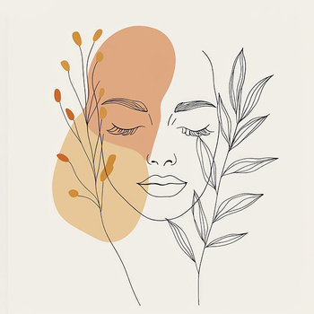 Panel kobieta w barwach jesieni lineart wl161